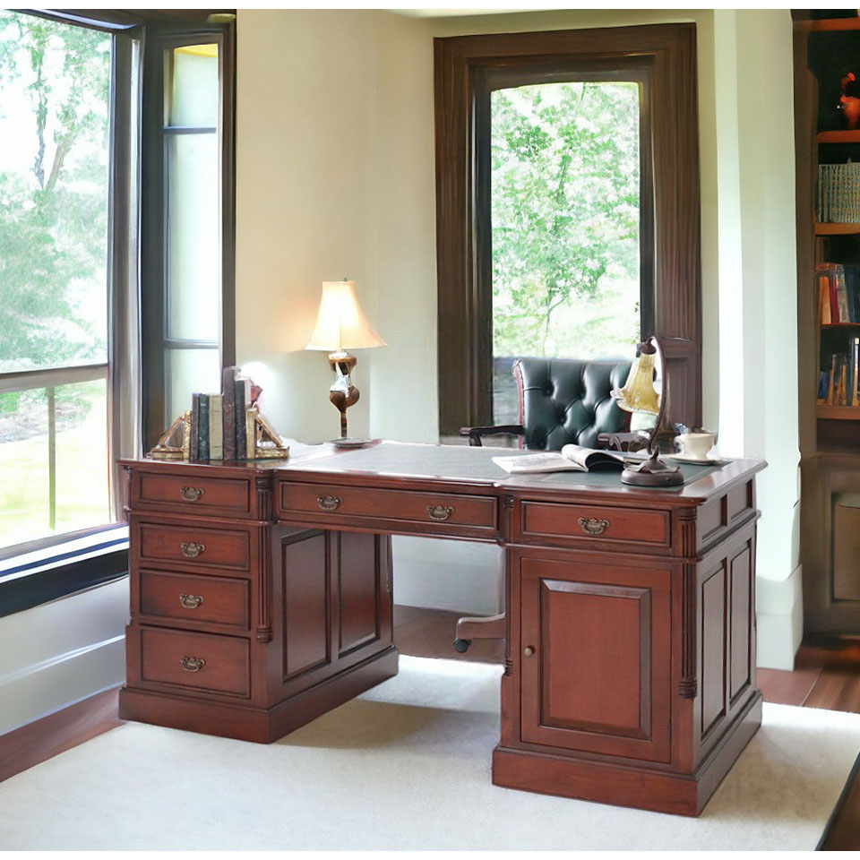 プレジデントデスク 180cm 社長デスク 輸入家具 ブラウン アンティーク