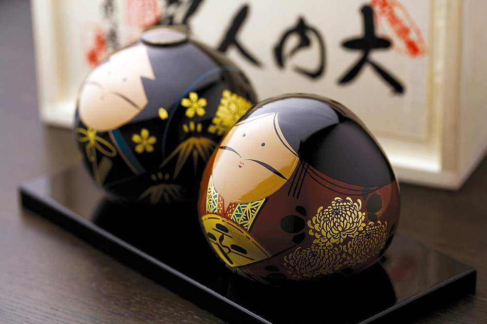 山口市伝統工芸 中村民芸社 大内人形 大内塗り 雛人形 桐箱付き 山口市