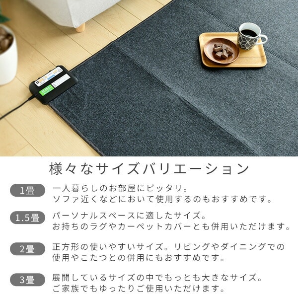 空気をキレイにする ホットカーペット 本体 (1畳-3畳) 山善 | 山善