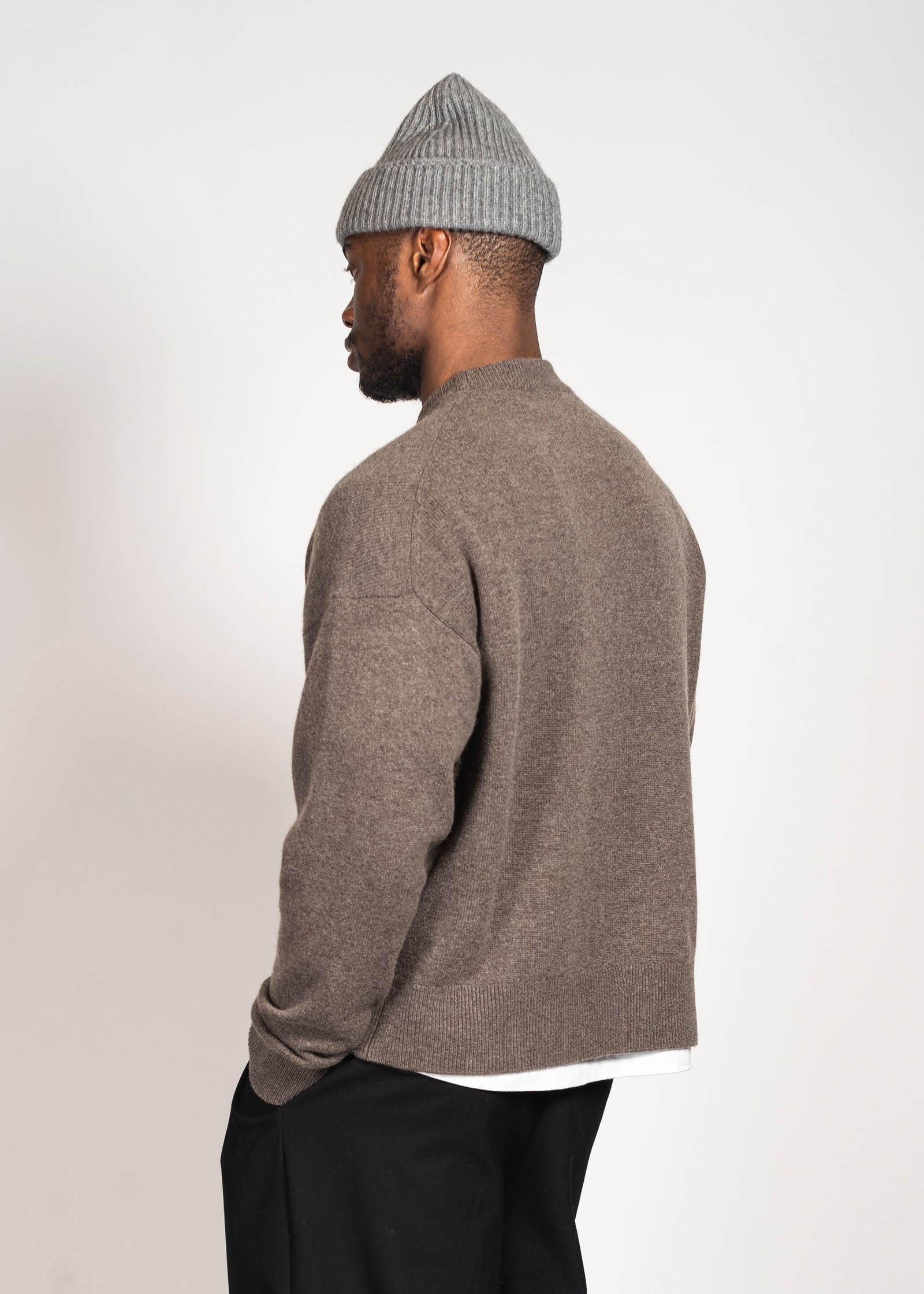 Cashmere Blend Oversized Sweater in Dark Brown – Yacaia Y-0008