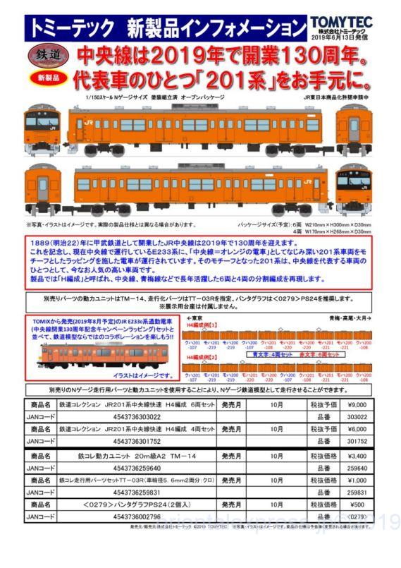 鉄コレ JR201系中央線快速 H4編成 4両セット 301752 #トミーテック
