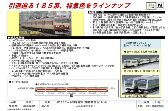 TOMIX 185-200系特急電車(国鉄特急色)セット 品番:98691 #トミックス