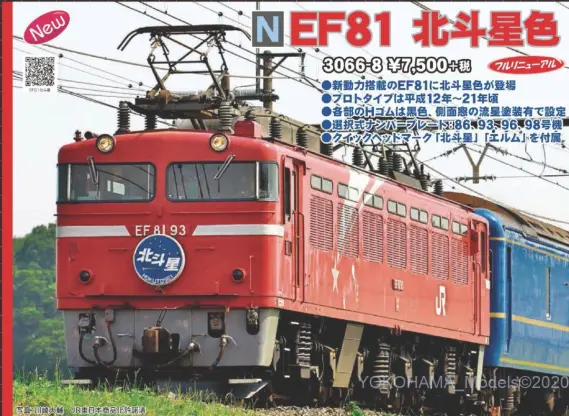 KATO EF81 北斗星色 品番:3066-8 カトー | NGaugeJP - 横濱模型
