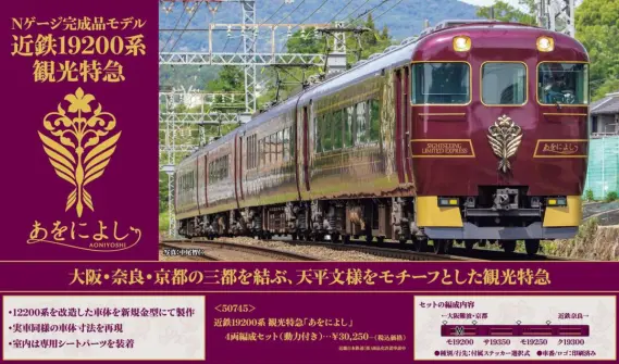 GM 近鉄19200系観光特急「あをによし」4両編成セット 品番:50745