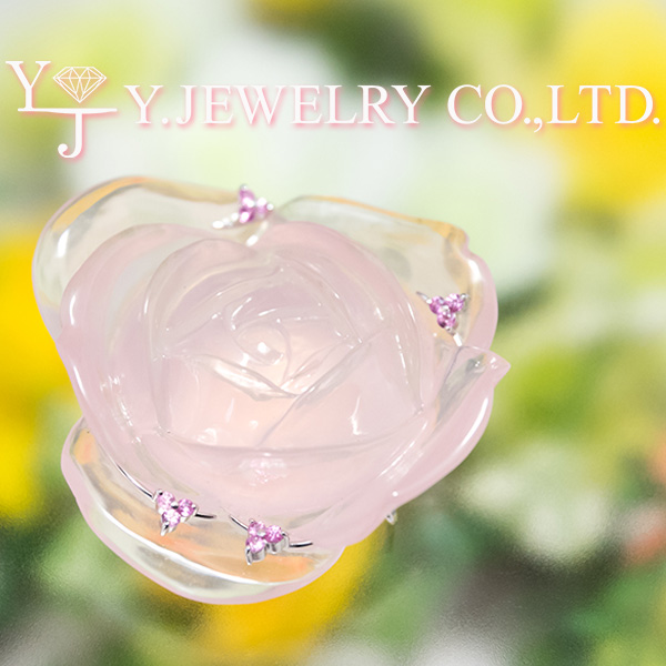B12990 : ローズクォーツ ブローチ | Y.JEWELRY | ワイ・ジュエリー