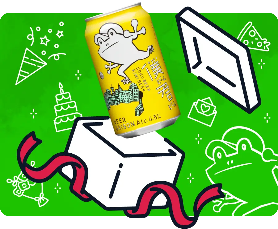 22×27㎝「僕のビール冷えてない2」油彩・原画・F3 僕ビール君ビール