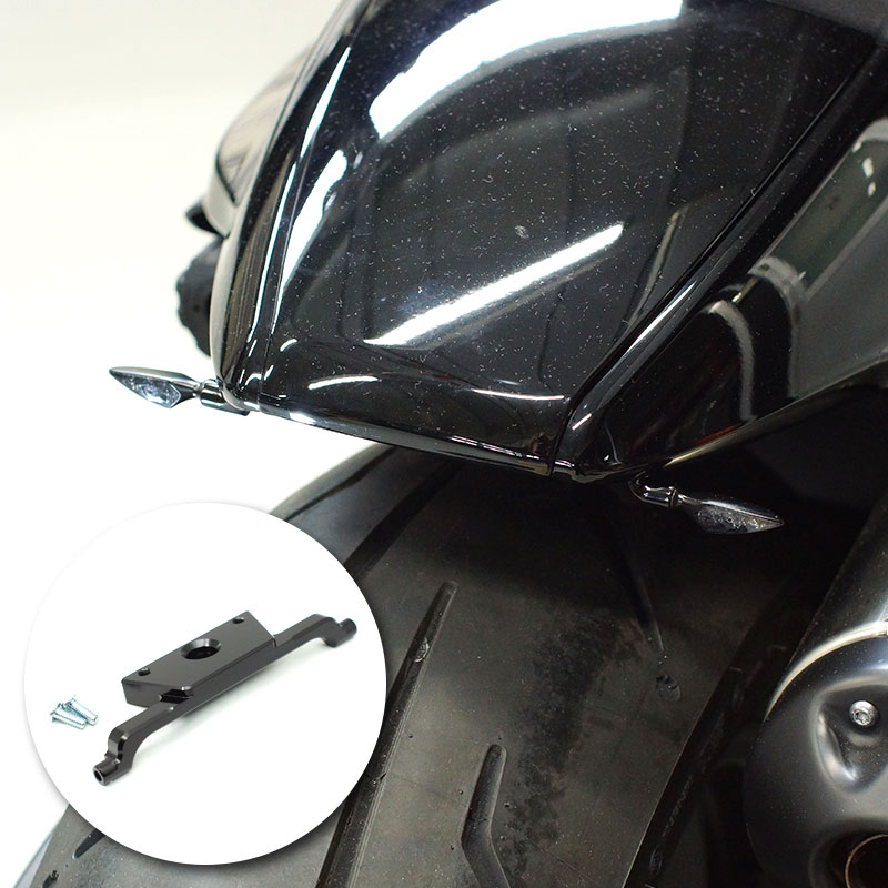 カスタムファクトリーノイズ□ フロントウインカーステー ブラック