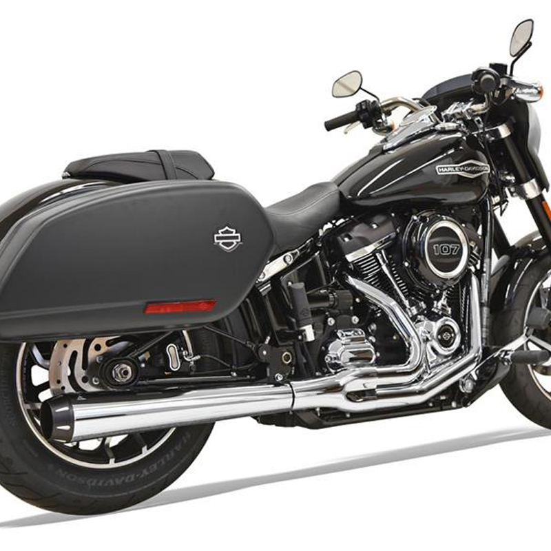 バッサニ□2 into 1 フルエキゾーストマフラー クローム 【18年以降