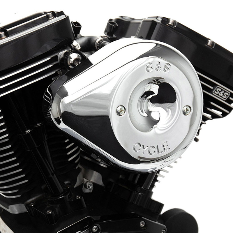 S&S□クラシックティアドロップ エアクリーナーキット クローム 【07