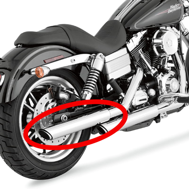 パインバレーにて施工□スポーツスター北米マフラー パンチアウト加工