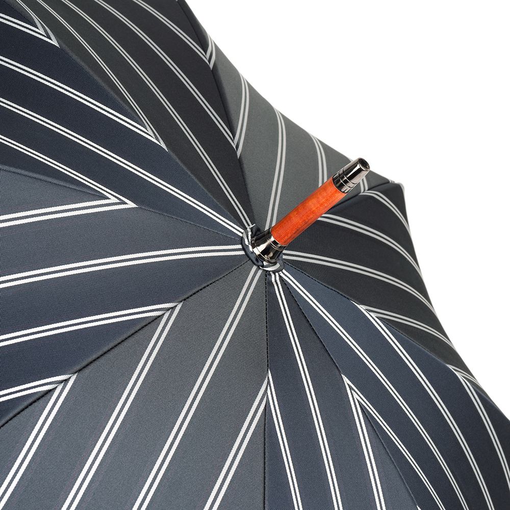 長傘 ダブルフェイスストライプ一本棒 メープルソリッド ブラウン 傘も