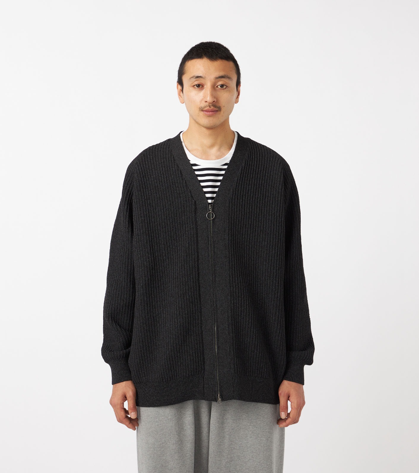 YOU LOOK NICE TODAY | NANAMICA 5G Zip Cardigan -Dark Navy