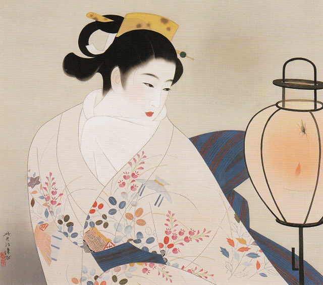 日本画 伊東深水、都鳥 伊東深水 版画 日本美人画家 日本画 伊東深水、