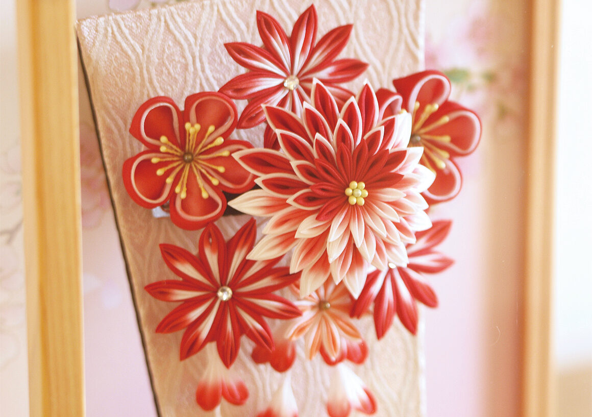 羽子板 初正月 つまみ細工「8号 つまみ 剣小花」女の子 お祝い