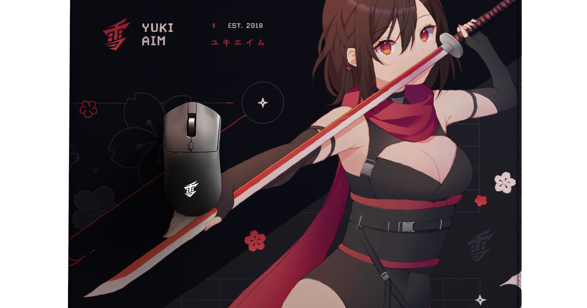 Yuki Aim - Katana LARGE Mousepad Limited (Black)