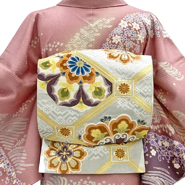 a2211406】【レンタル】訪問着 フルセット くすみピンク 絞り風 L