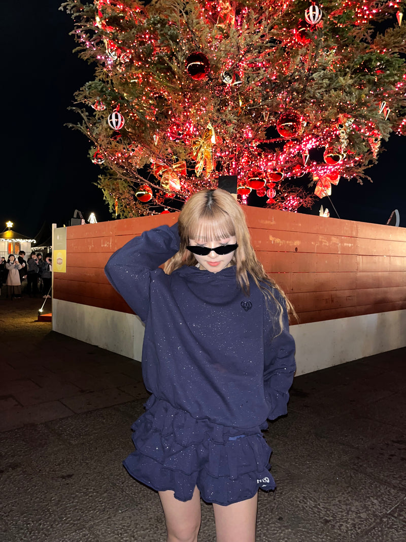 glitter logo hoodie – YZ