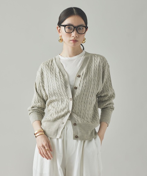 Curensology（カレンソロジー） カーディガン /ウールリネンVネック