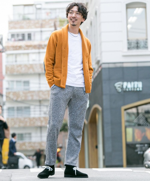 URBAN RESEARCH ROSSO MEN カーディガン エルボーパッチ付きショール