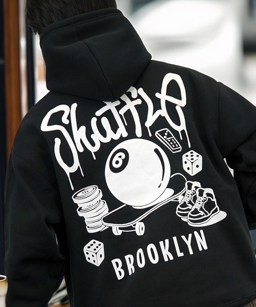 パーカー グラフィック ワイド 長袖スウェット フーディー メンズ