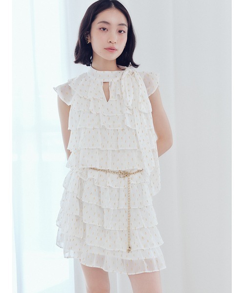 LILY BROWN（リリーブラウン） ドレス フリルボウタイミニドレス