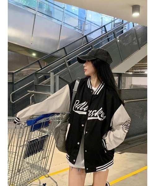 DEVICE（デバイス） スタジャン バイカラー オーバーサイズ 古着風