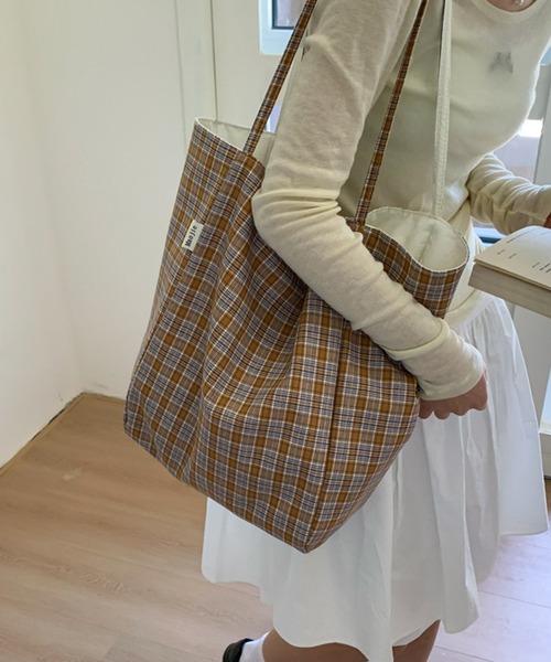 IRADOWL（アイラドール） トートバッグ レトロチェック柄トートバッグ