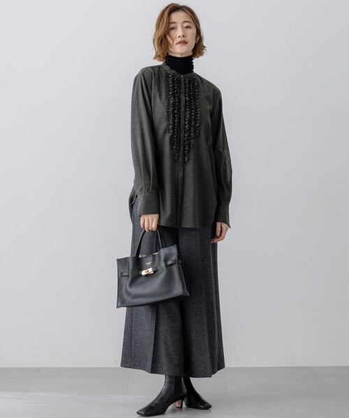 ブラウス シャツ 「VERY11月号掲載/洗える」TWボイル フリルディテール