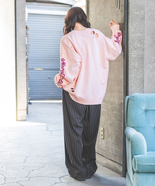 PBLIM トレーナー スウェット 「UNISEX」カスレロゴダメージスウェット