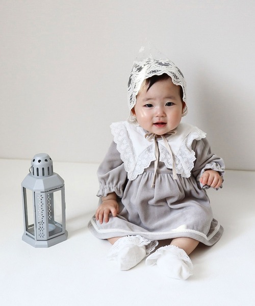 mocmof（モクモフ） ベビー服 ロンパース おめかし レース衿