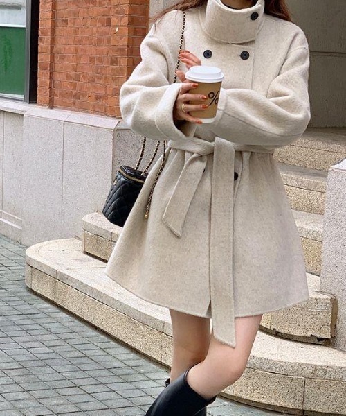 SHEENA（シーナ） ステンカラーコート コート フェイクウールスタンド