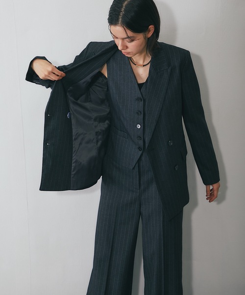 widerange セットアップ ストライプダブルスーツ ストライプ