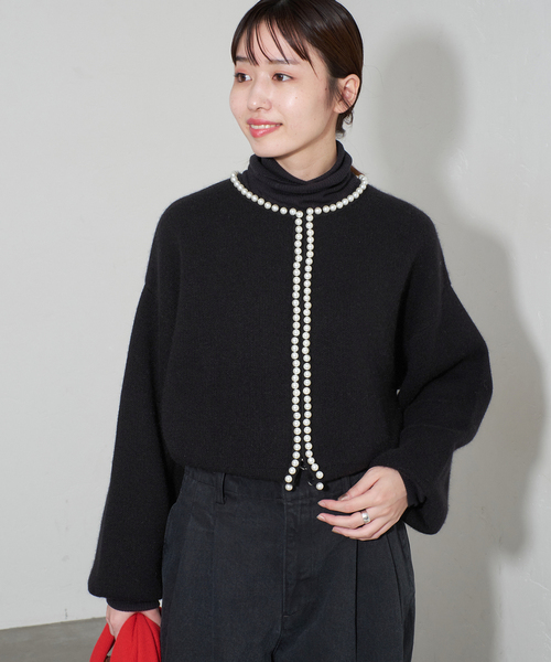 SLOBE IENA（スローブイエナ） カーディガン パールカーディガン