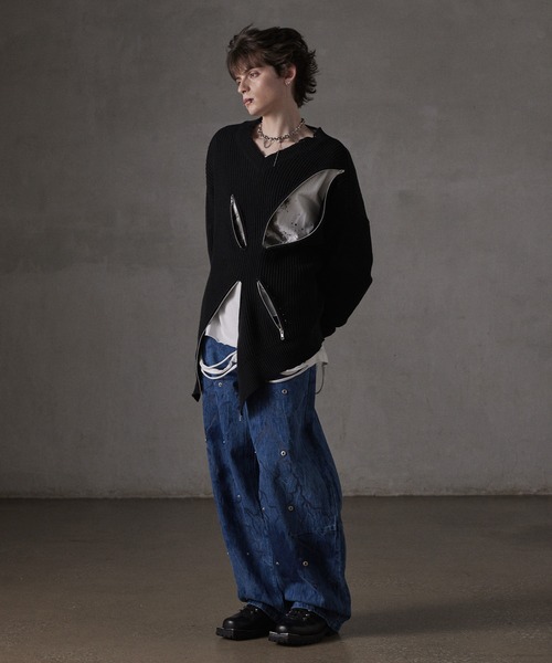 GRANCY セーター ニット 「GRANCY」ZipDesign Asymmetry Knit / ジップ