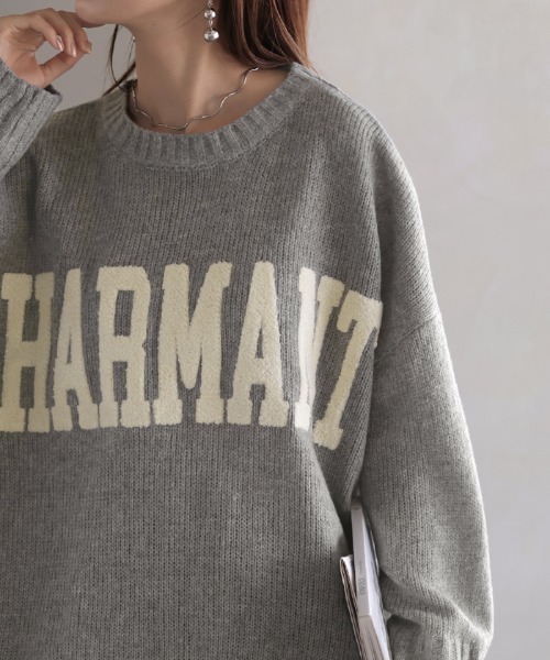 HUG.U（ハグユー） ニット セーター オーバーサイズロゴニット