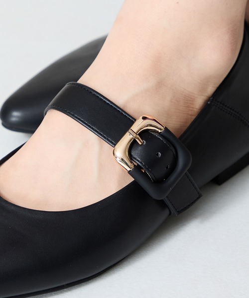 WA ORiental TRaffic パンプス 配色バックル柔らかフラットパンプス