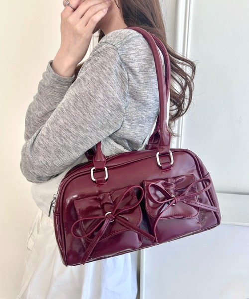 Loueme ショルダーバッグ バッグ ダブルポケットリボンショルダー