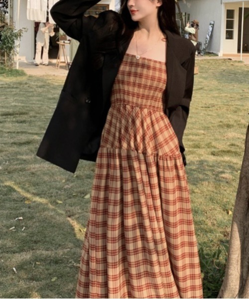 LADY LIKE（レディライク） ワンピース チェック柄シャーリングキャミ