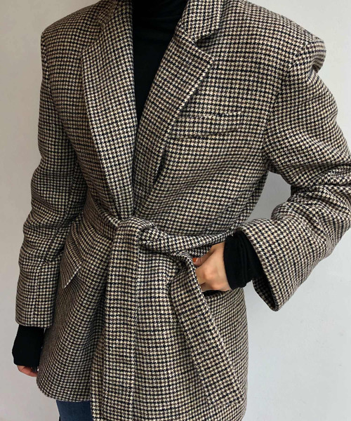 DAY CLOSET ジャケット テーラードジャケット 千鳥柄ウエストマーク