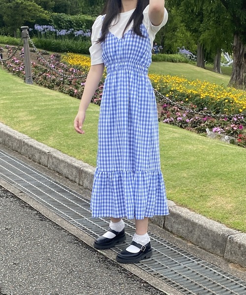 fiere（フィエール） ワンピース フレンチギンガムチェックキャミ