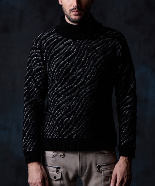 HIDEAWAYS NICOLE（ハイダウェイ ニコル） セーター ニット ゼブラ柄衿