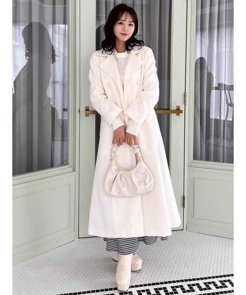 MIIA（ミーア） コート アウター ダブルボタンウエストリボンコート
