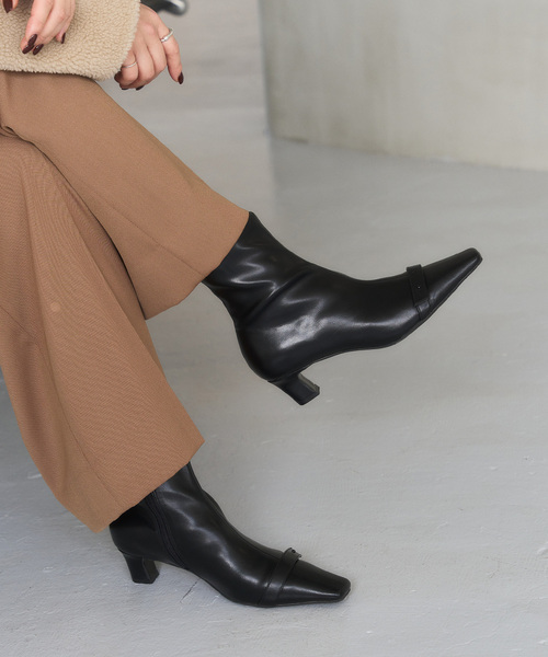 LE TALON（ル タロン） ブーツ 4.5cm2WAYリボンショートブーツ