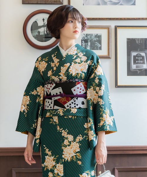 KIMONOMACHI 着物 レディース 洗える着物単品 袷着物 M/L サイズ