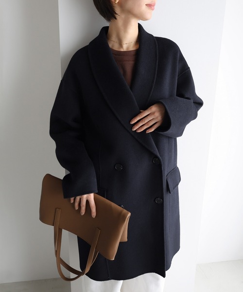evernavy コート アウター ウールリバーダブルコート レディース