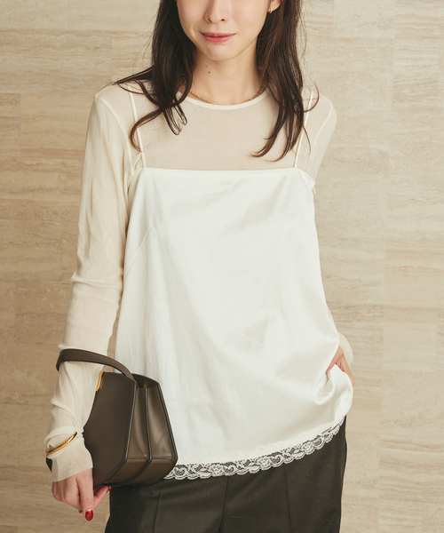 plage（プラージュ） キャミソール layered lace satin キャミソール
