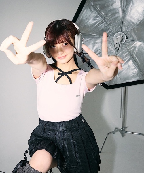 lilLilly（リルリリー） クロスリボンカップ付きキャミソール/チューブ