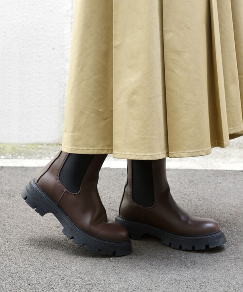 SHIPS any ブーツ 「WEB限定」SHIPS any: トラックソール サイドゴア