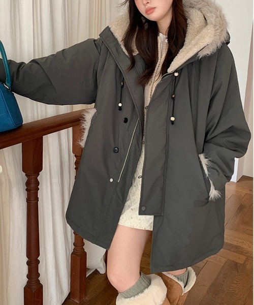 NEW GENTLEMAN ミリタリージャケット モッズコート オスロ ボアフード