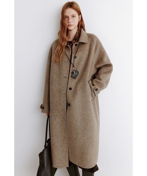 コート アウター ミックスウール ステンカラーロングコート FD25W067